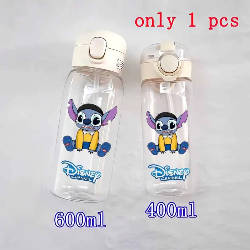 thumbnail image 1 of Disney 400ML/600MLLilo Stitch Animation Niños Portátil PC Plástico Pajita Agua Vaso Deportes al aire libre Camping Fitness StitchAngel, 1 of 5