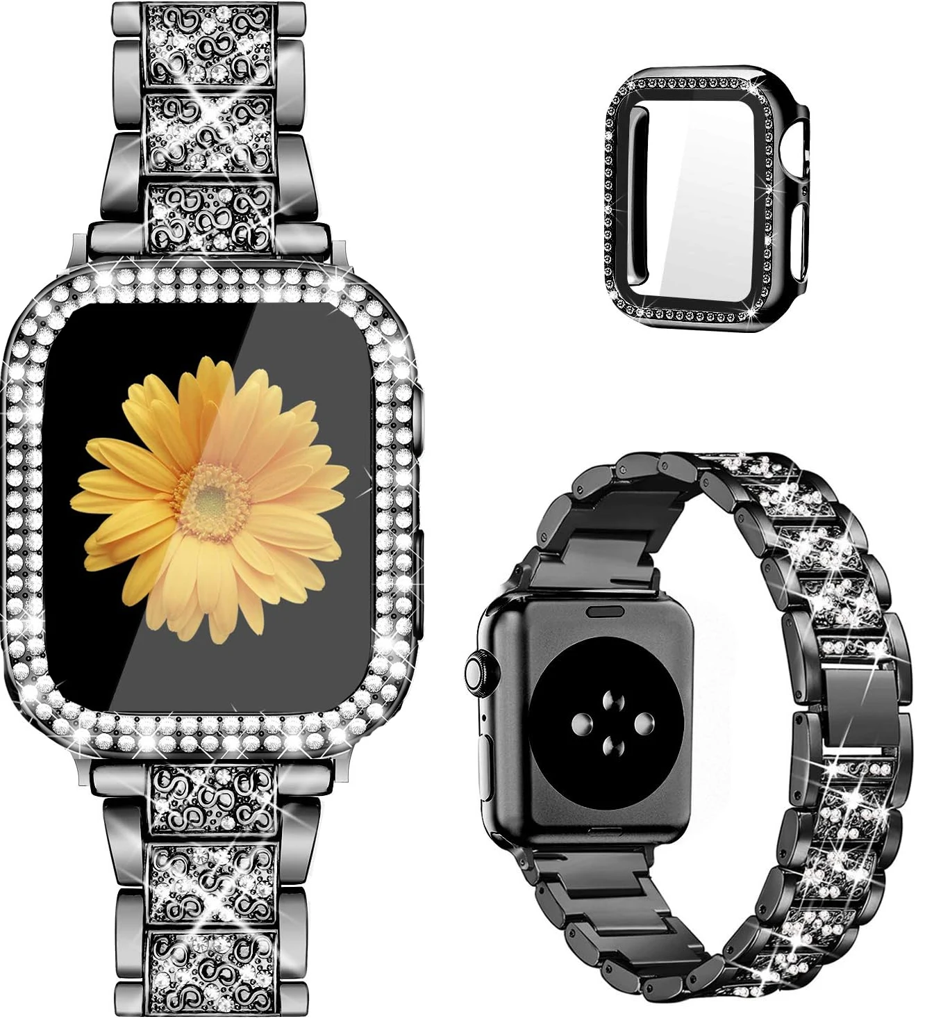 Diamond Protective Bumper & Tempered Glass Screen Cover