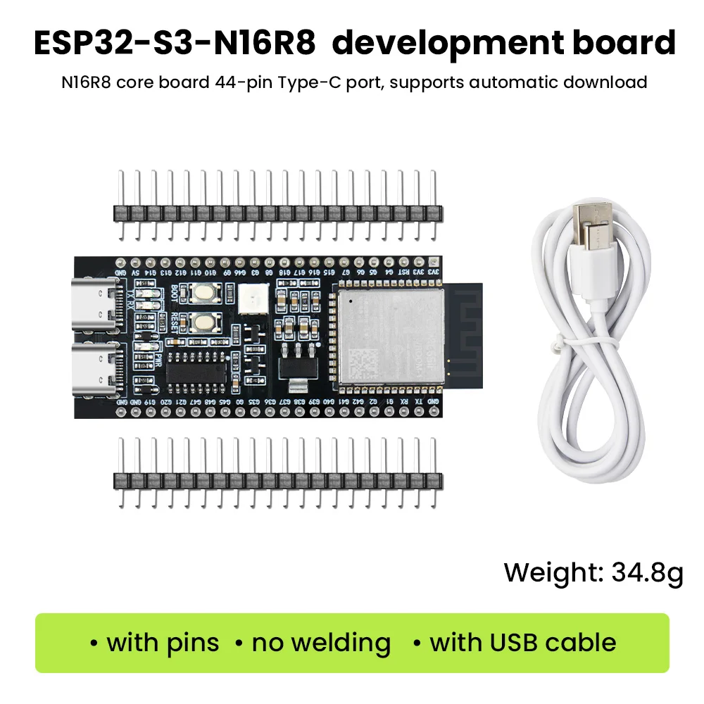 ตัวเลือกสินค้า บอร์ดพัฒนา ESP32-S3 44 Pin Wi-Fi Bluetooth สำหรับ Arduino