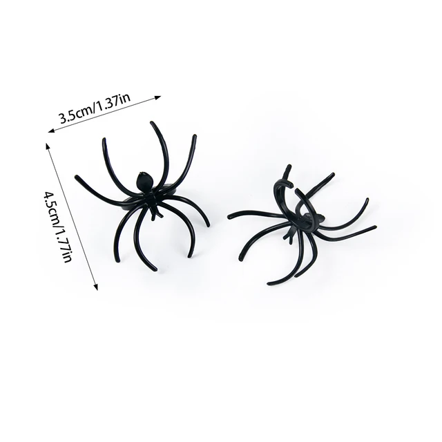 Set 60 Ragni Finti Per Halloween, Plastica Nera, 3 Misure: 2,2 Cm, 3,8 Cm E 5 Cm, Realistici, Decorazione Spaventosa Per Feste