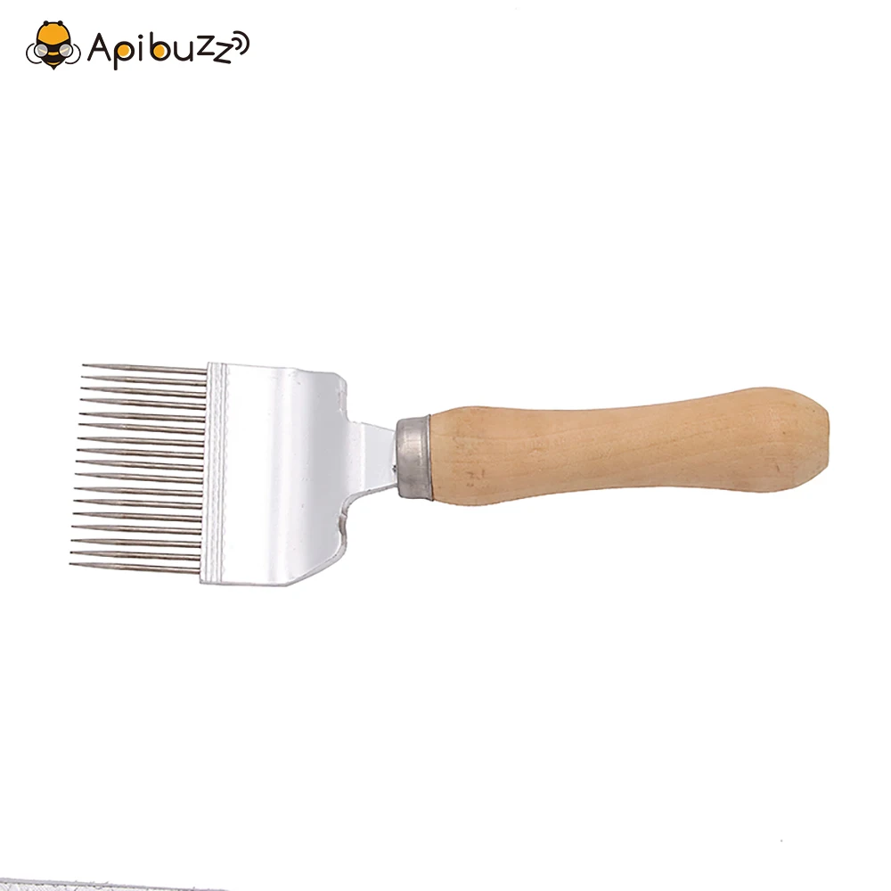 Professional-grade Stainless Steel Honey Uncapping Fork with Wooden Handle Beekeeping Essential for Honeycomb Uncapping