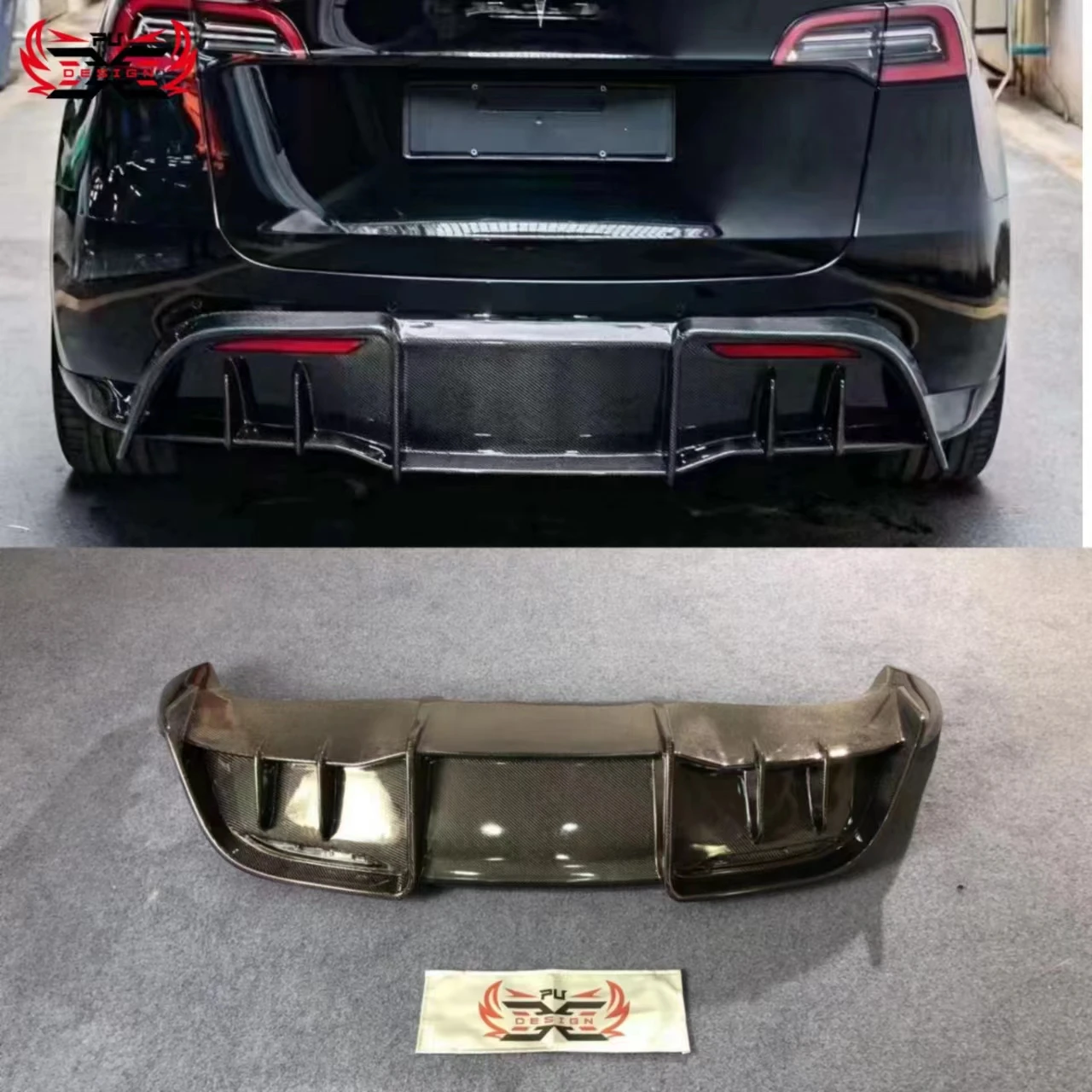 

For Tesla Model Y ADR Style Carbon Fiber Rear Bumper Rear Diffuser Body Kit