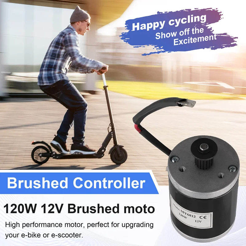 AB56-120W 12V E-자전거 및 전기 스쿠터용 브러시 DC 모터 DIY 매니아에게 이상적인 고속 MY6812 모터