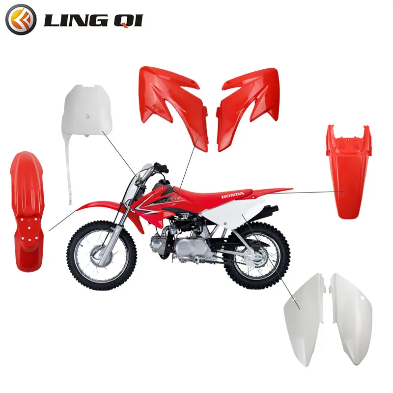 LINGQI RACING Motorcycle CRF 70 Plastic Fender Kit For CRF70 XR70 125cc 140cc DR50 49 50cc 70 90 110 Dirt Pit Bike Parts motorcycle accessories