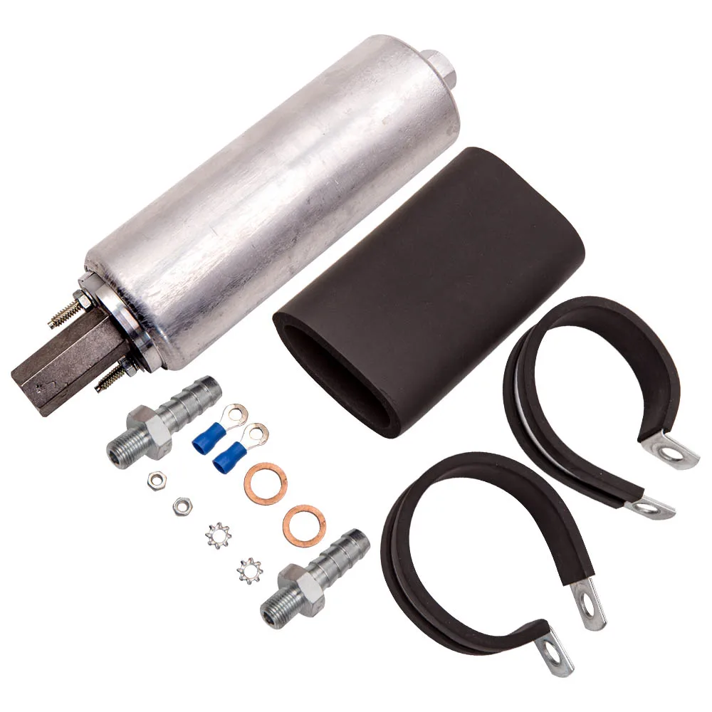 

12V Universal High Flow & Pressure External Inline 255LPH Fuel Pump Kit GSL392