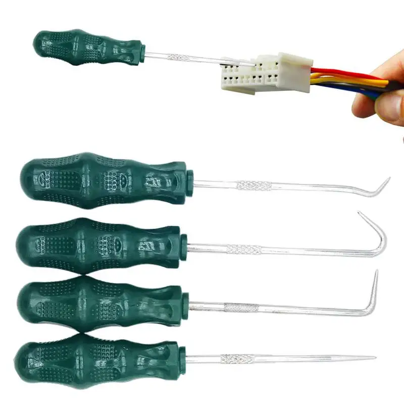 

Pick Tool Set Automotive 4PCS Mini Hooks Puller Remover Precision Automotive Hook Set Offset Straight 90Pick And Hook Automotive