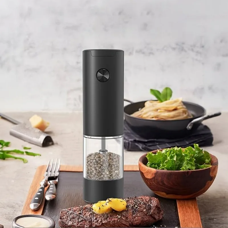 

Electric Rechargeable Salt and Pepper Grinder Adjustable Coarseness Refillable Grinder Kitchen Gadgets for Grill Restaurant Food