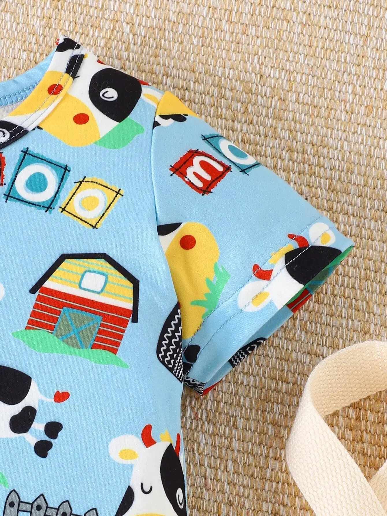 Summer Baby Boys Leisure Sport Short-sleeved Shorts Khaki Cow Print Baby Romper