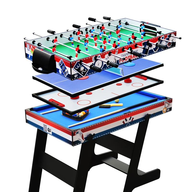 Multi functional children's billiards table, 5-in-1 folding football machine, interactive parent-child game for two people