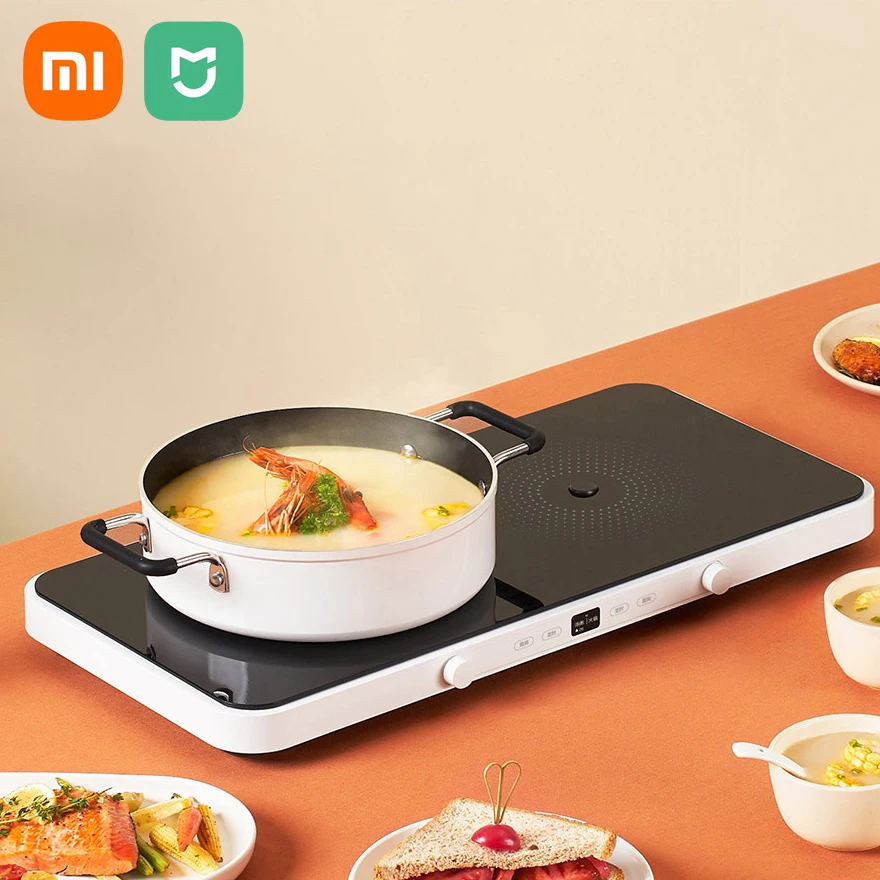 XIAOMI MIJIA Induction Cooker Electric Grill Dual-Cooker Home Multifunction Cooking Pot Large Baking Pan Set induction cooker