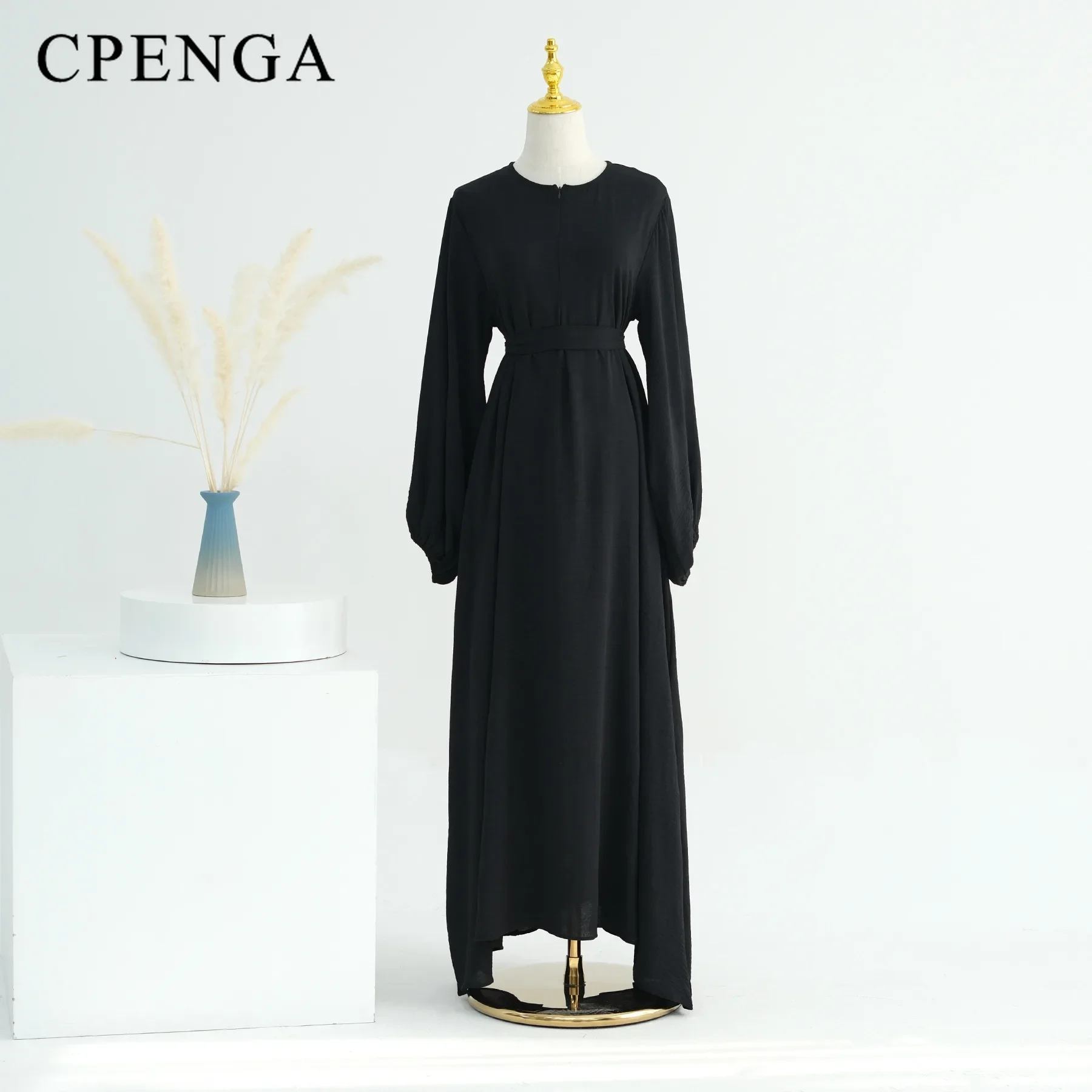 2024 New Modest Dress for Muslim Women Eid Ramadan Dubai Abaya Elegant Female Casual Zip Long Robe Islam Clothing 2