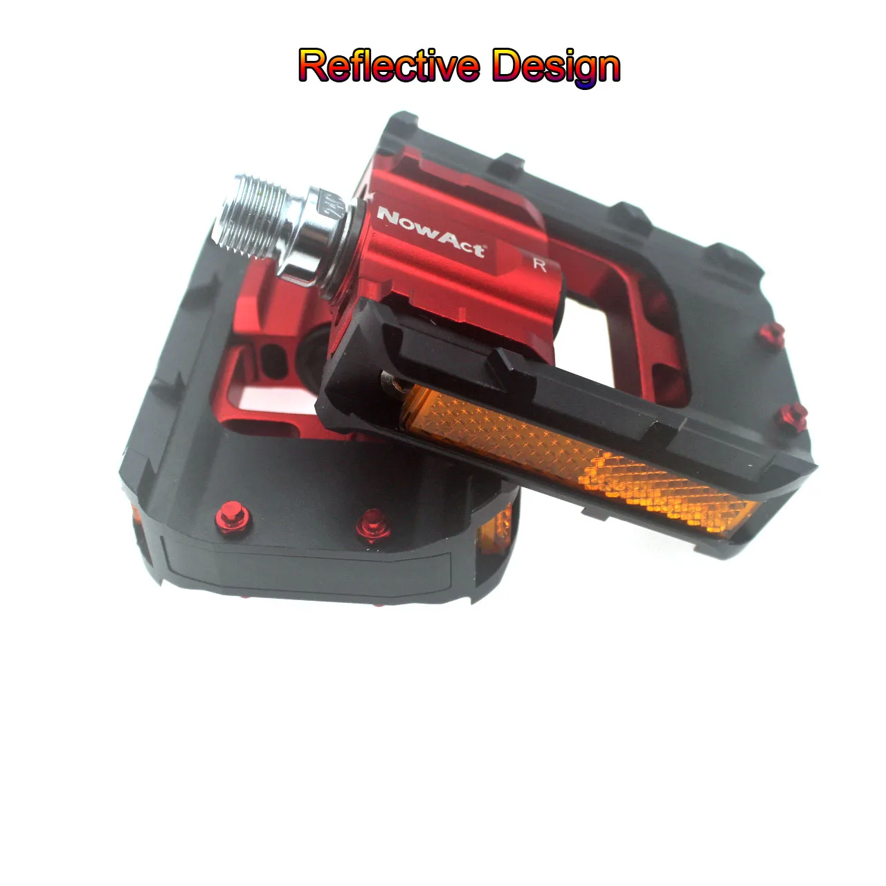 Description Picture 3 of itemNowAct Folding Bike Pedals Foldable Pedal MTB Road Bike Road Bike Anti-Skid Reflective Sealed Bearing Cr-Mo Universal Pedal 9/16