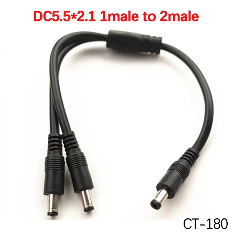 1 Stück 5,5*2,1 1-zu-2/3-Wege DC-Stromverteilerkabel 5V 12V Netzteil-Verbindungskabel für LED-Streifen CCTV-Überwachungskameras – Detail 13