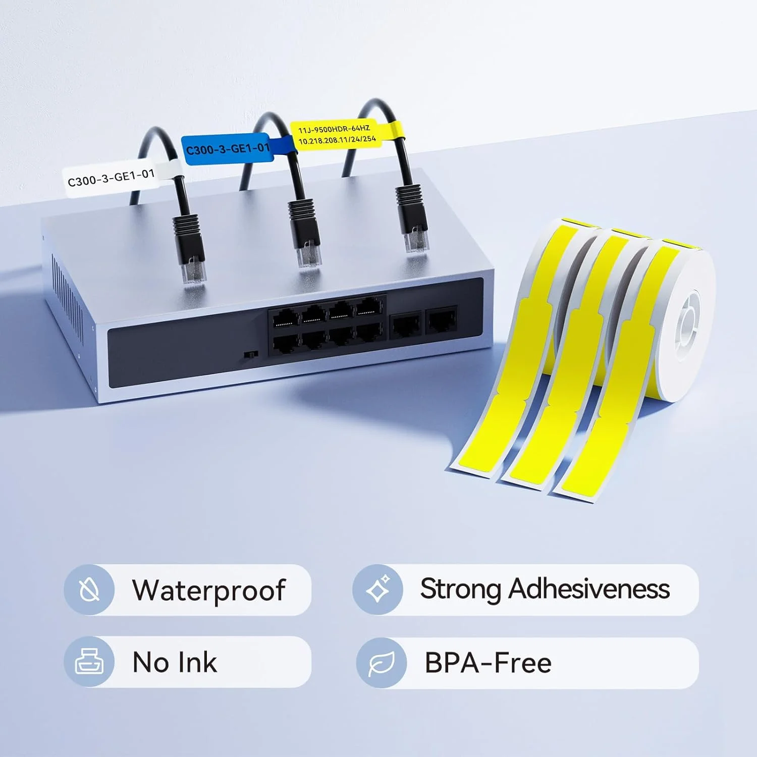 Niimbot D11 D110 D101 Cable Label Sticker Tape Waterproof Label Printer Paper Outdoor DIY Identification Network Fiber Wire Tags