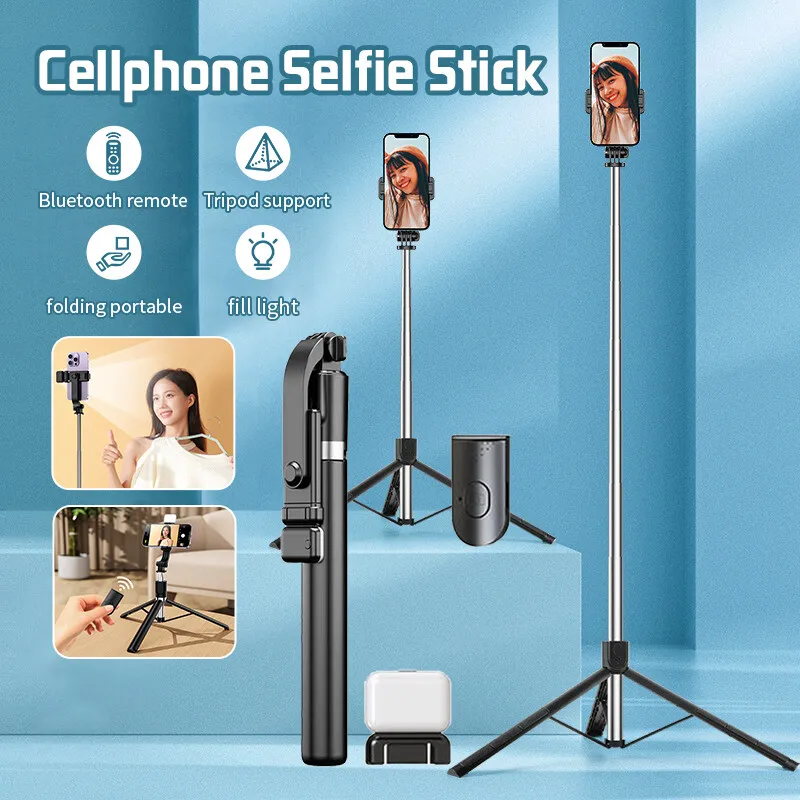 Selfie Stick 170CM Bluetooth Selfie Stick Wireless Phone Holder Tripod Portable Stretchable Holder Anti-Shake Stabilizer