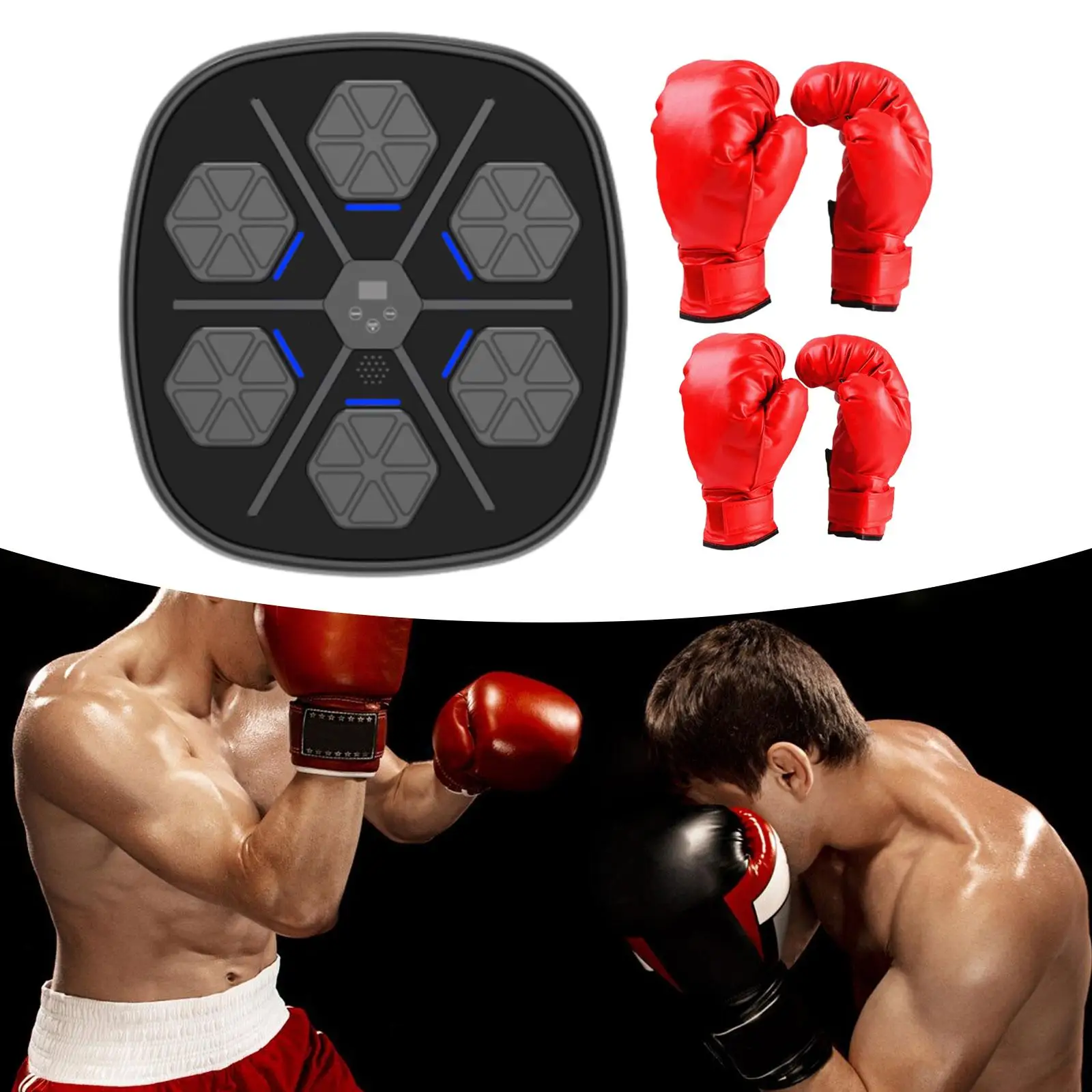 Electric boxing machine with gloves, rhythmic music target, musical boxing wall