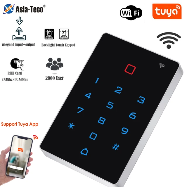 Wifi Tuya App RFID Access Control Keypad 2000 User EM 125KHz or IC Standalone Touch Card Reader for Access Control System 1