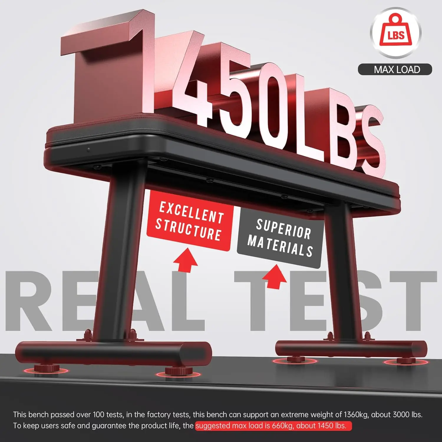 Flat Weight Bench, Adjustable Strength Training Bench, Workout Bench for Home Gym, Multifunctional Exercise Bench 2