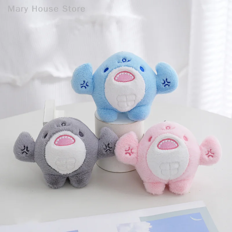 

12cm PP Cotton Stuffed Doll Pendant Toy Soft Cartoon Kawaii Shark Plush Toy Cute Bag Ornament Fashion Bag Key Chain Ornament