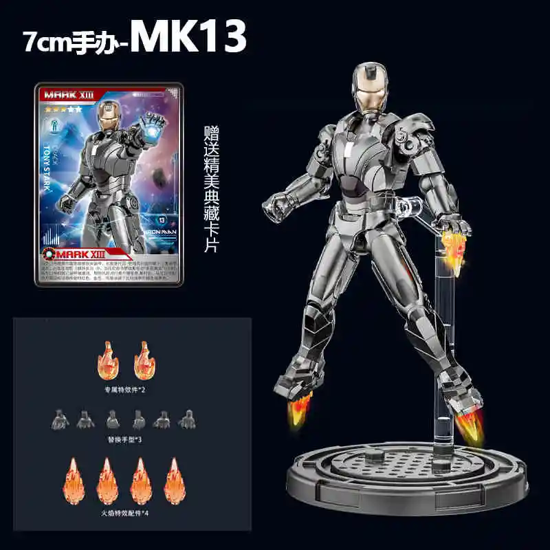 Original Iron Man MK8 MK9 MK10 MK11 MK12 MK13 MK14 Staub Blöcke Ziegel Gebäude Legenden Tony Stark DIY Spielzeug Modell Action Figur – Detail 13
