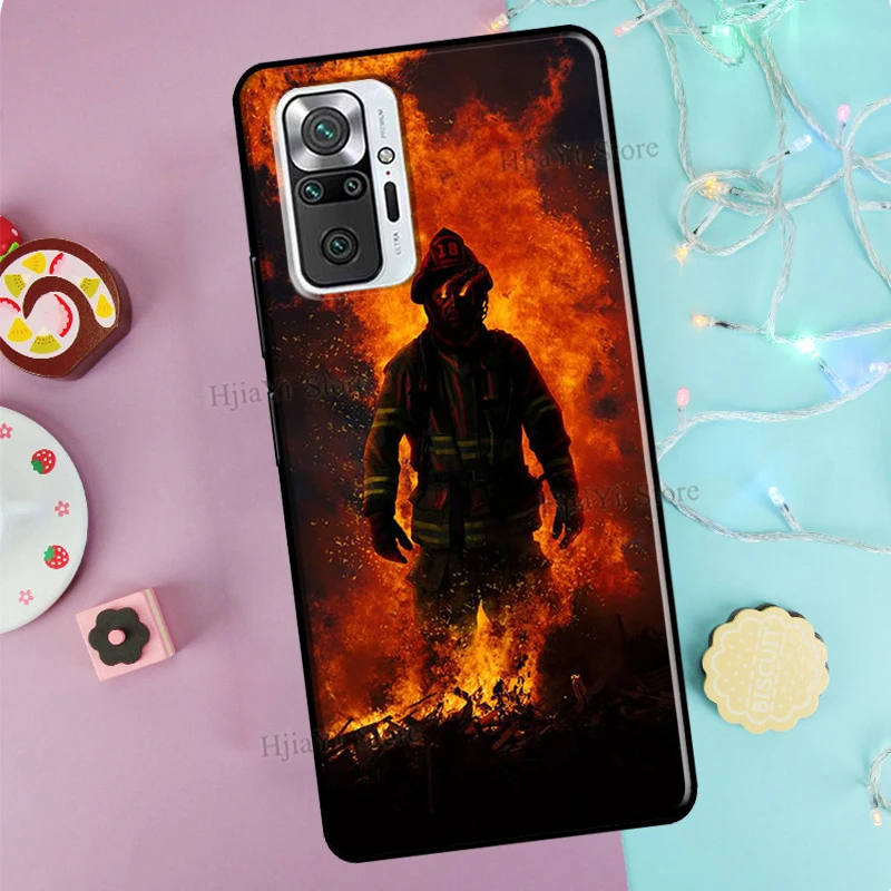 DeinDesign Custodia In Silicone Trasparente Per Xiaomi Redmi Note 9 Pro - Motivo Pompieri Antiscivolo - TPU Resistente All'Ingiallimento