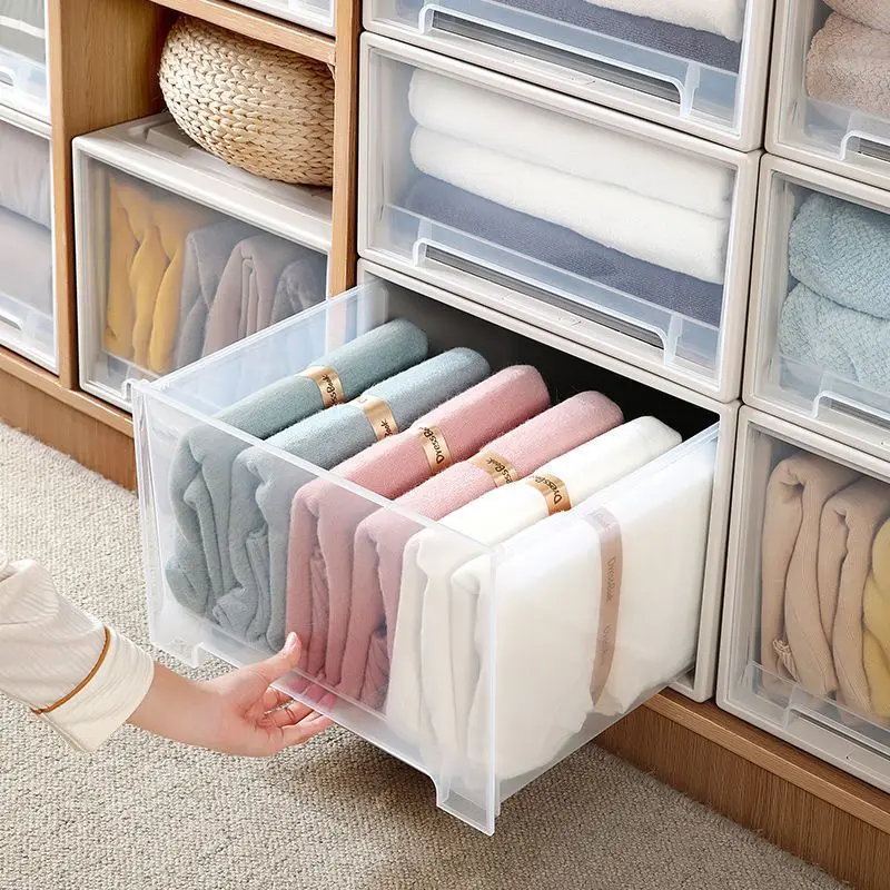 Multi-Color Clothing Storage Drawers Closet Storage Shelf Layered Partition  Wardrobe Storage Box Plastic Drawer - AliExpress