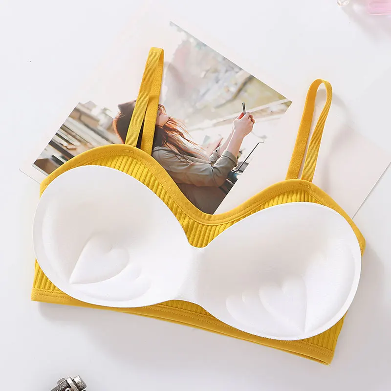 Women Lingerie Bra Threaded Women's Vest Padded Bras Female Underwear Push Up Bralette Wrap Top