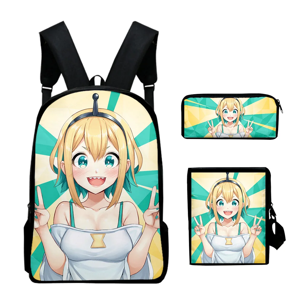 Popular Fashion Pikamee Anime 3D Print 3pcs/Set pupil School Bags Laptop Daypack Backpack Inclined shoulder bag Pencil Case