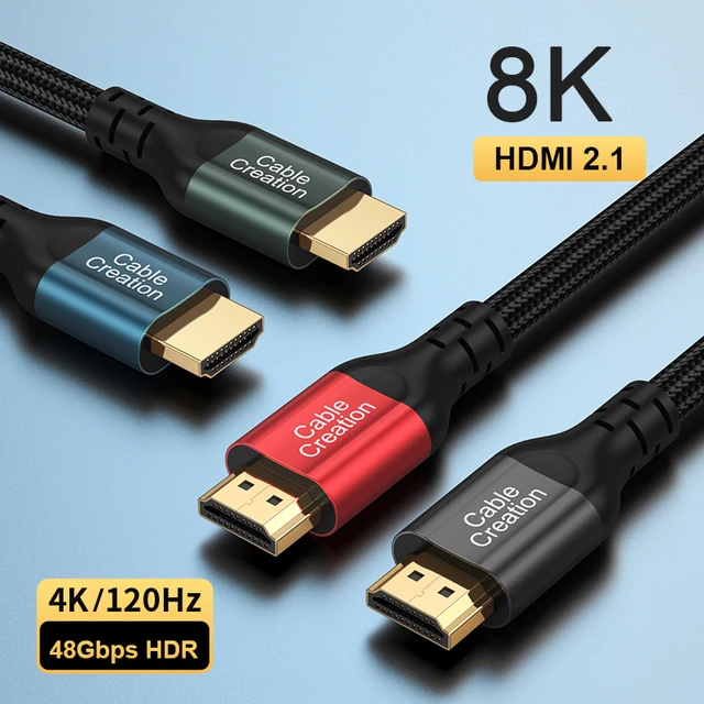 10ft (3m) HDMI 2.1 Cable 8K - Certified Ultra High Speed HDMI Cable 48Gbps  - 8K 60Hz/4K 120Hz HDR10+ eARC - Ultra HD 8K HDMI Cable 