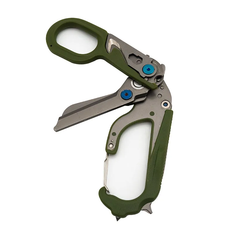 Scissors for medics, green, folded