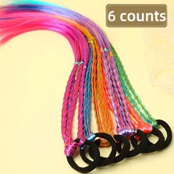 Vibrant Bohemian Style Braided Hair Ties Set (6pieces)