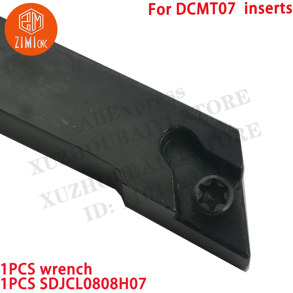 SDJCL0808H07 8x100mm CNC Lathe External Turning indexable Tools Holder for DCMT07 metal lathe tool Carbide Inserts cutting tools