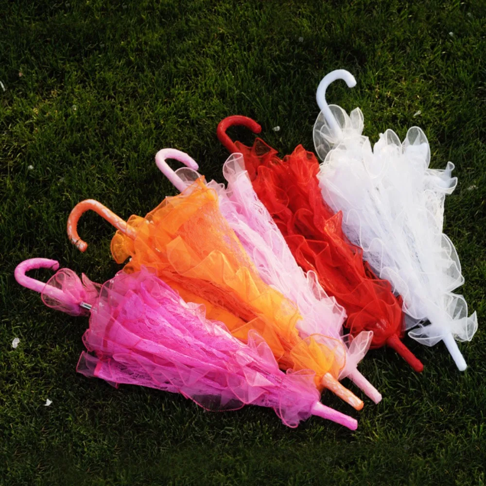 Colorful Lace Florals Bridal Umbrellas for Wedding Party Craft Flowers Wedding Decor Props Accessories bridal lace parasol set