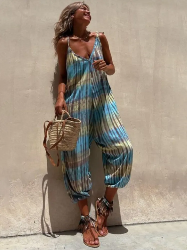 

summer women print jumpsuit fashion loose casual jumpsuits 2023 new