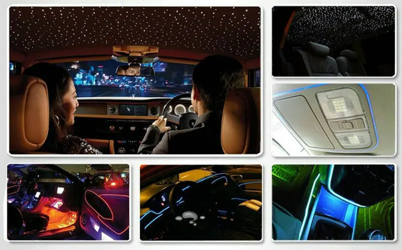 1M PMMA Side Luminous Optical Fiber Cable 4.0mm Diameter Car Optic Cable Ceiling Light Party Atmosphere Lighting-4mm Side Glow