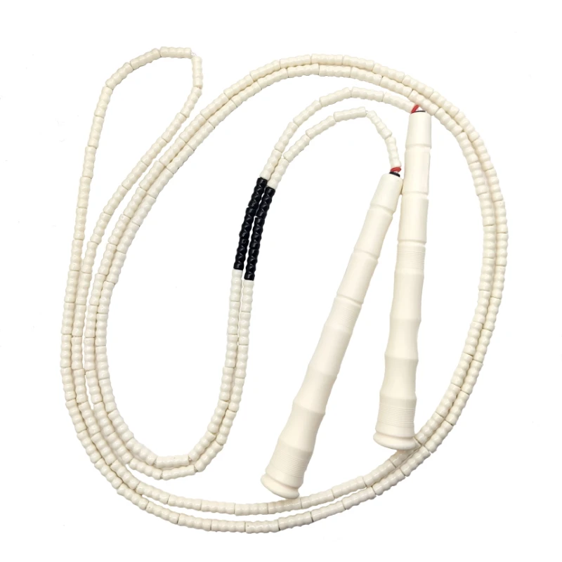 NEVERTOOLATE SOFT BEADS REAL 3 METER 3m black pink beaded skip rope white handle 21cm length freestyle beads skipping jump rope 5