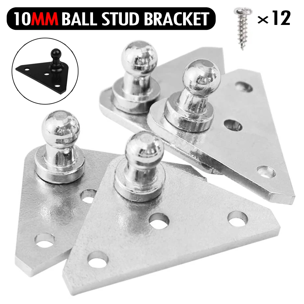 4 Pack 10MM Ball Stud Bracket for Lift Supports/Gas Struts/Gas Spring/Prop