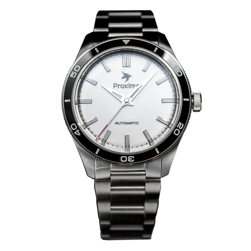 ตัวเลือกสินค้า นาฬิกาอัตโนมัติ Proxima PX1697 39 มม. สีขาว ดิจิตอล Enamel Dial Bubble Sapphire ทนน้ำ 20Bar Luminous