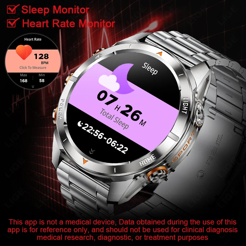 LIGE Smart Watch Men Sport Smartwatch Man Bluetooth Call Smartwatches Men Heart Rate Sleep Monitoring Health Smartwatches Hombre