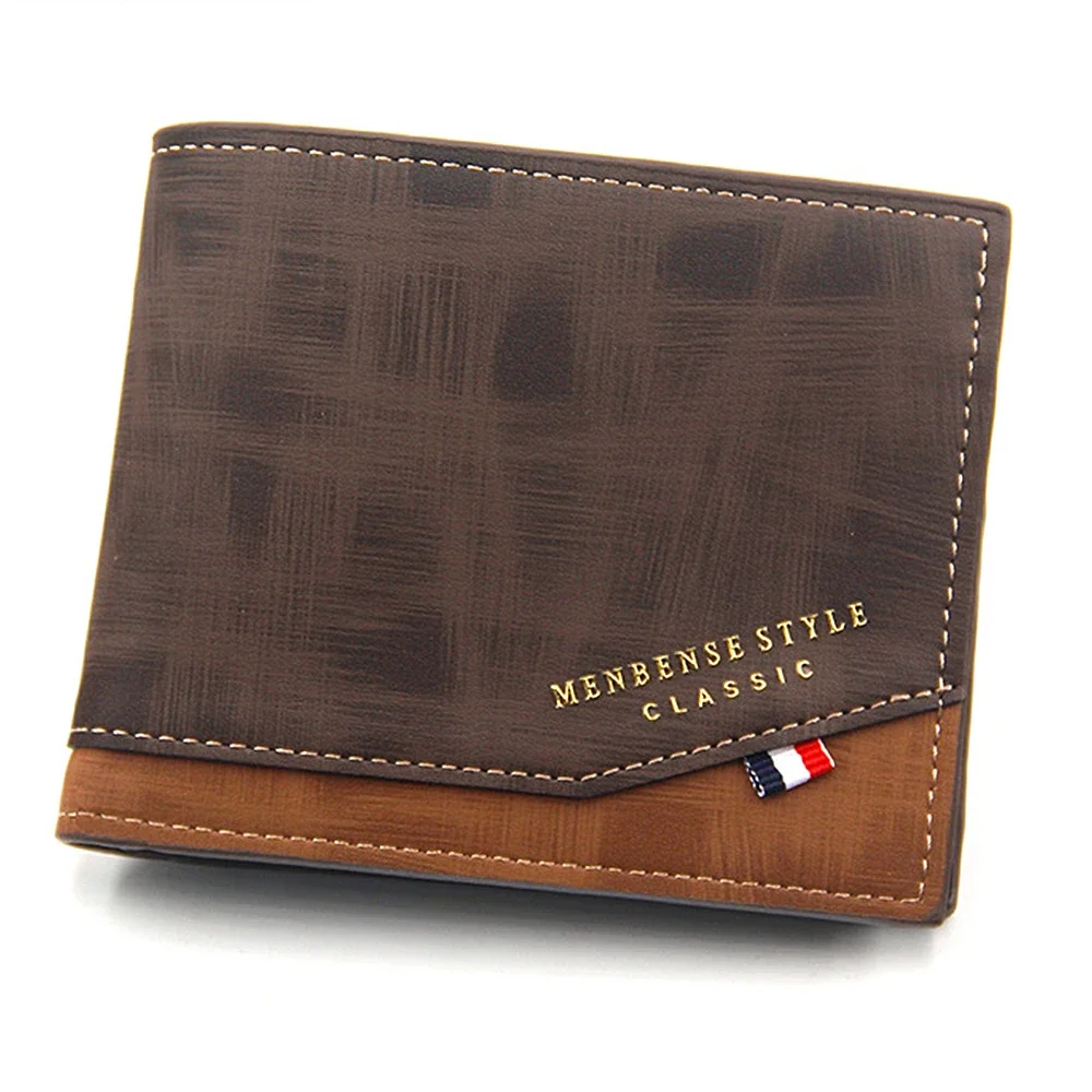 Coin Pocket Photo Card Holder Small Male Wallet leather wallet Frosted Leather