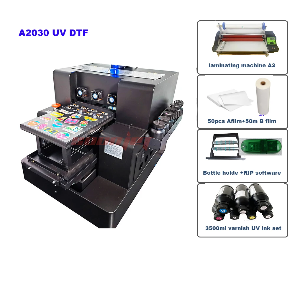 

A2030 A4 UV DTF Printer a4 uv transfer sticker AB film laminator UV ink print phone case mug bottle acrylic Silicone