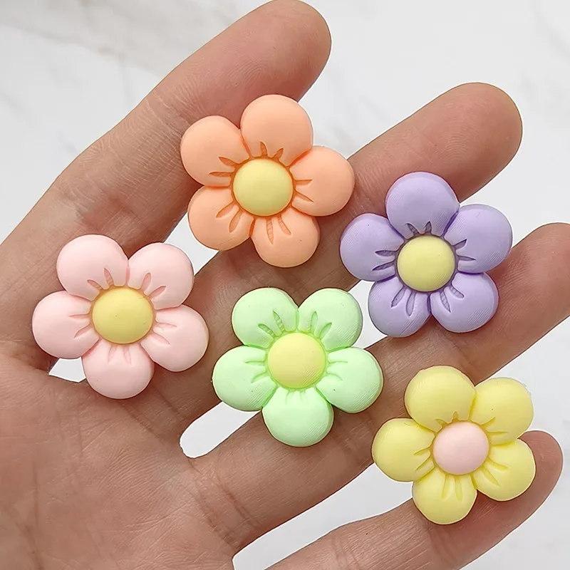 Hot Sale 10Pcs Colorful Flowers PVC Shoe Charm Accessories Diy Shoe