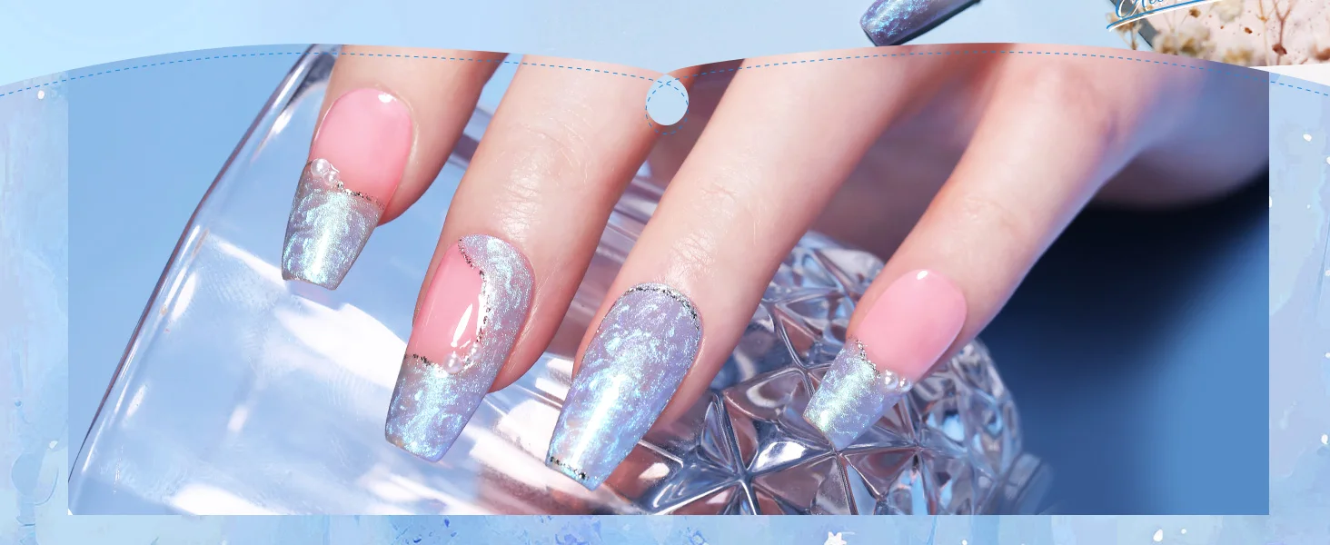 Description Picture 3 of itemBORN PRETTY Pearl White Blue Shell Thread Nail Gel Polish UV Soak Off Gel Varnish Glass Magnetic DIY Nail Art Gel For Manicure
