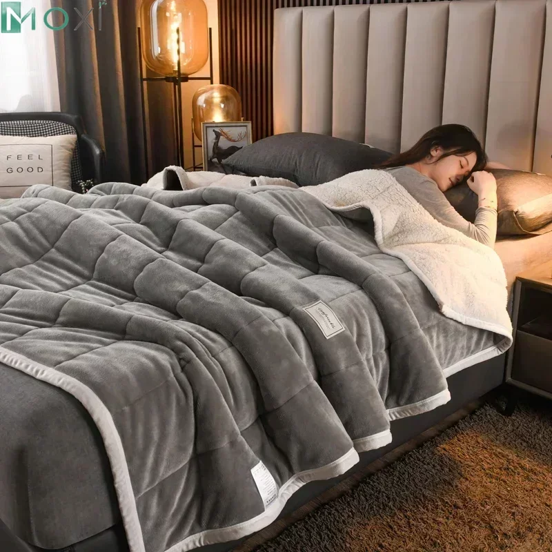 

Winter Fleece Blankets Super Soft Thicken Blankets Solid Color Warm Throw Blanket For Couch Bed Comfortable Luxury Quilt Covers