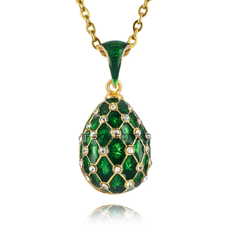 YAFFIL Enamel Handmade Easter Egg Necklace for Women Charm Crystal Rhinestone Mesh Pendant High Quality Holiday Gift 2025 4