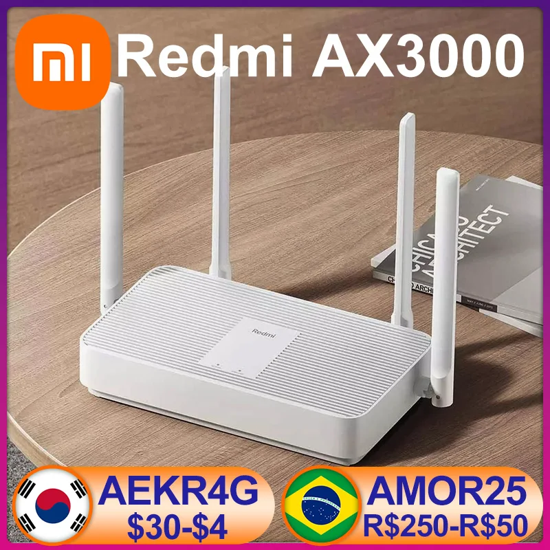 Xiaomi AX3000 Wifi Router Mesh Wifi6 Nord Vpn 2.4G 5.0GHz Signal Booster  Repeater Extend Gigabit Amplifier 4 Antennas Network