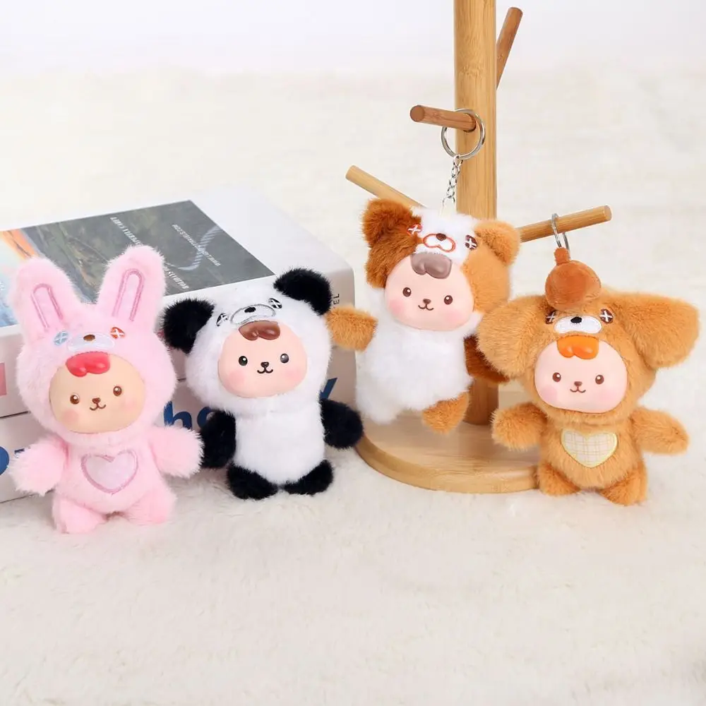 PP Cotton Funny Cat Keychain Cartoon Design Lucky Charm Cute Pet Doll Keychain Cute Shape Material Cartoon Animal Keychain