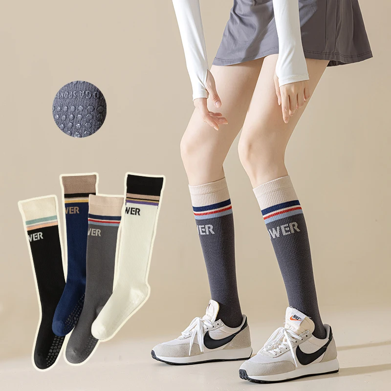 Sports Socks Women's Knee And Calf Socks Pure Cotton Running Fitness Yoga Medium Tube Pressure Pure Cotton Knee Length Stockings sports socks womens socks women socks medium length socks medium tube socks