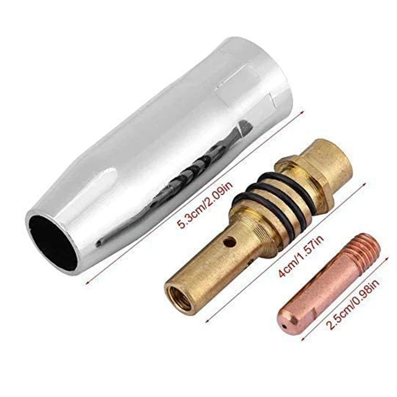 

Mig Welding Nozzles For Welding Machine 16 Pcs Gold Tip Contact Tips For Mig Welding Machine - 0.8Mm