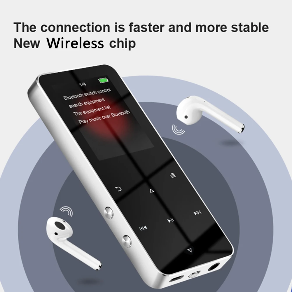 

2023 MP4 Player With Bluetooth Built-in Speaker Touch Key FM Radio Video Play E-book HIFI Metal 2.0 Inch Touch MP4 Music Player